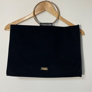 Carolina Herrera Good‎ Girl Black Velvet Bag with Gold Hoop Handle
